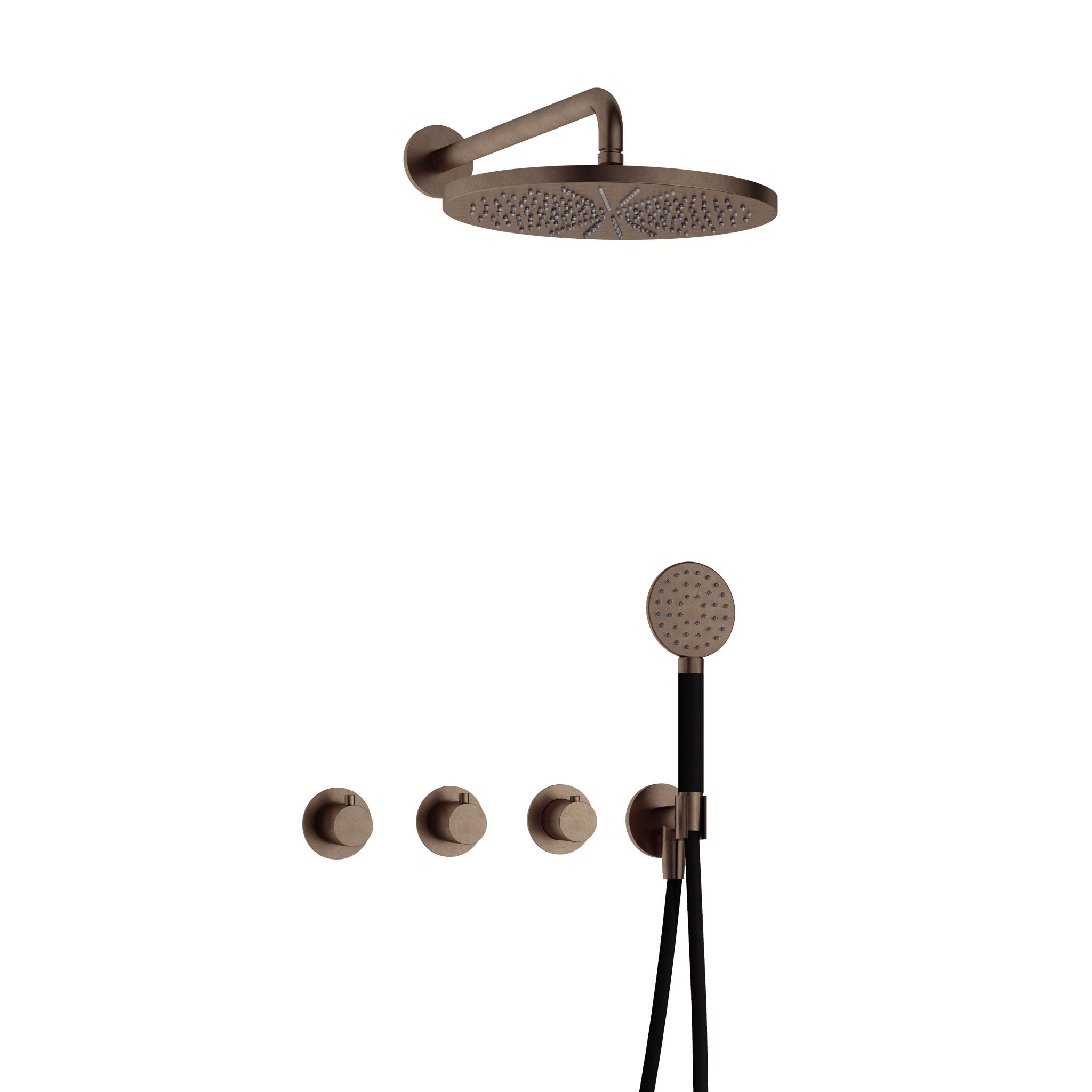 Hotbath Cobber IBS70 inbouw doucheset - 2 stopkranen - 30 cm ronde hoofdouche - ronde handdouche