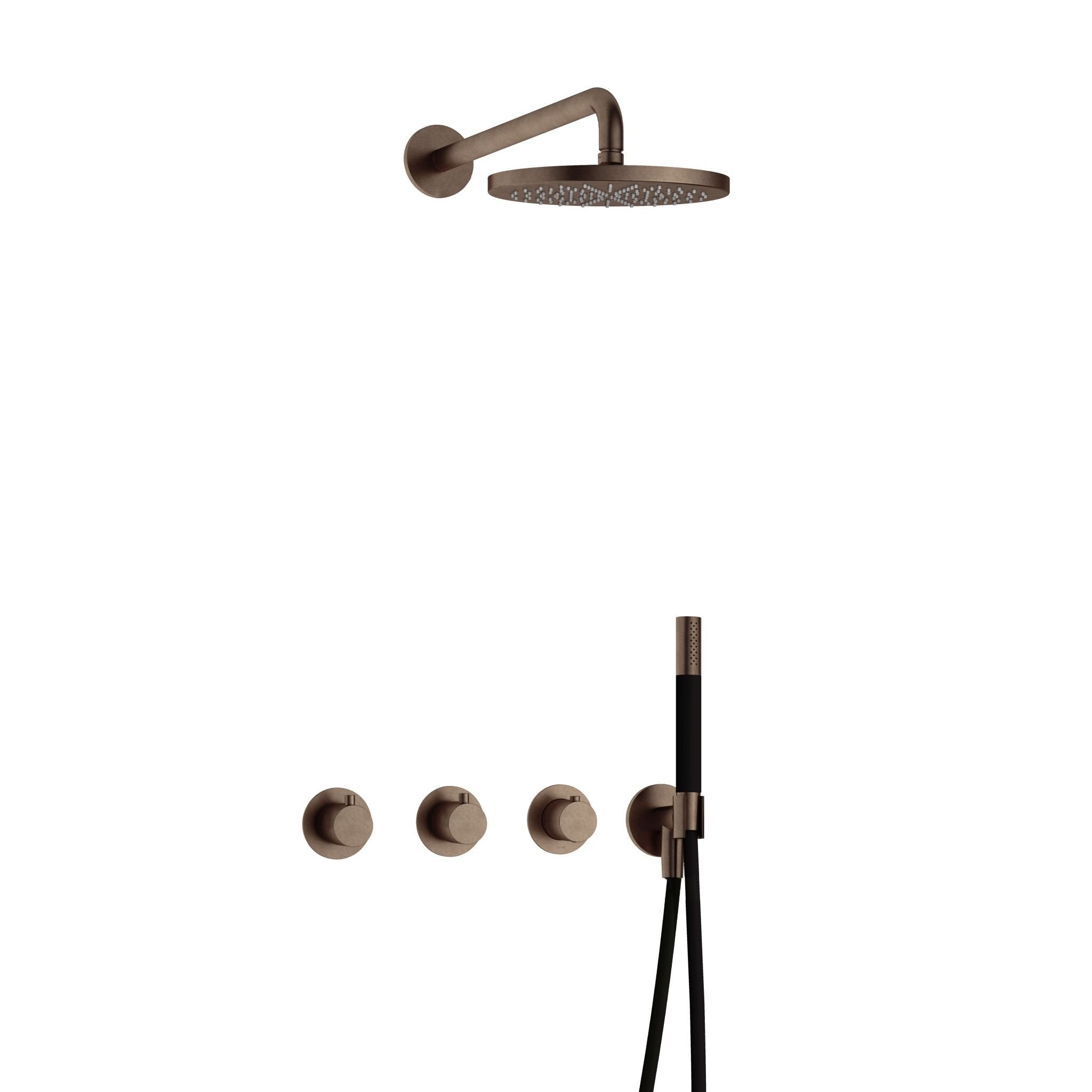 Hotbath Cobber IBS70 Regendoucheset inbouw - 38.5cm wandarm - 20cm ronde hoofddouche - staafhanddouche