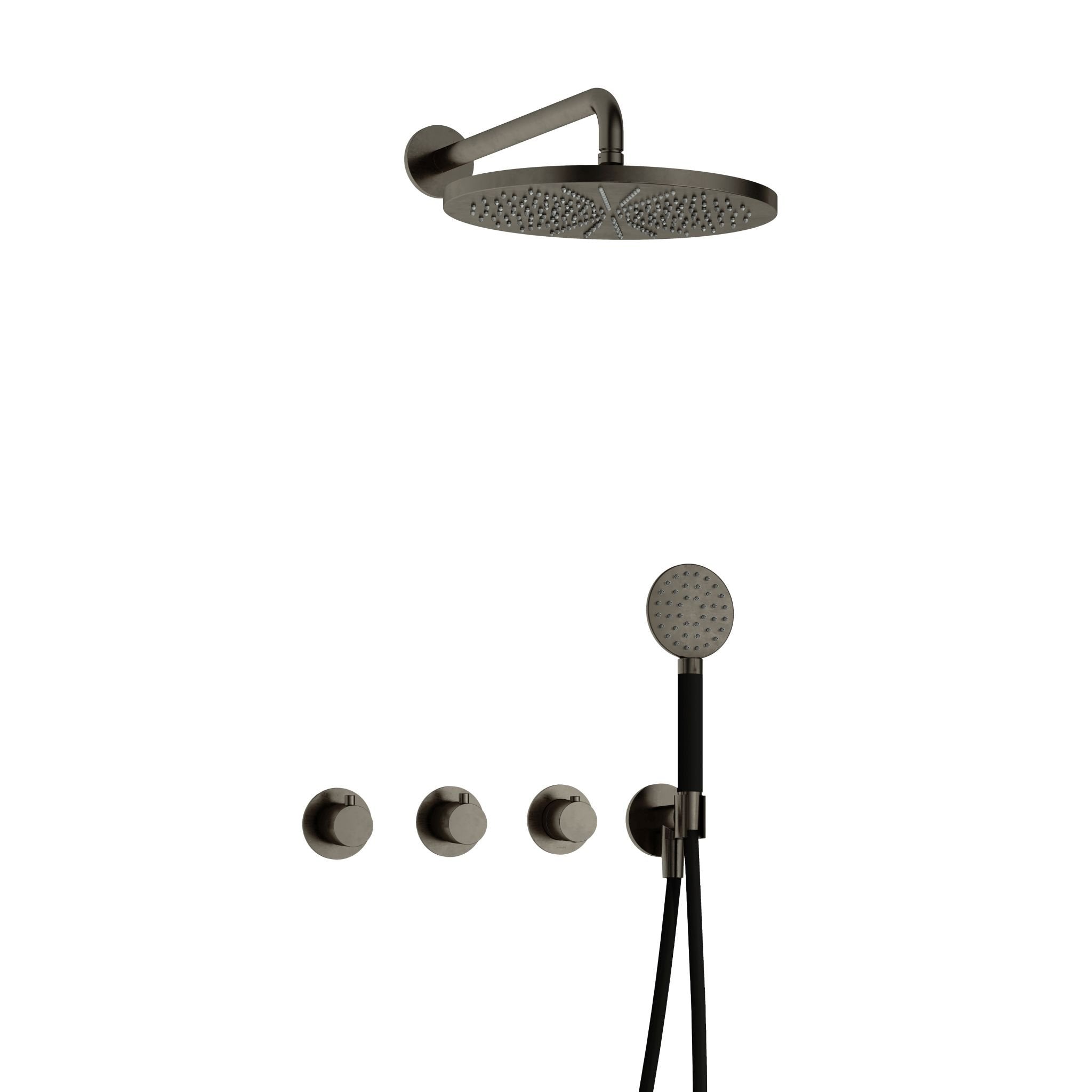 Hotbath Cobber IBS70 inbouw doucheset - 2 stopkranen - 30 cm ronde hoofdouche - ronde handdouche