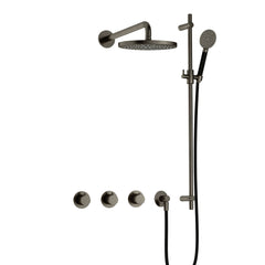Hotbath Cobber IBS70 inbouw doucheset - ronde handdouche - 20cm hoofddouche - wandarm - glijstang - Verouderd IJzer