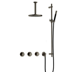 Hotbath Cobber IBS70 inbouw doucheset - staafhanddouche - 20cm hoofddouche - 15cm plafondbuis - glijstang - Verouderd IJzer