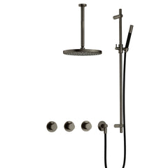 Hotbath Cobber IBS70 inbouw doucheset - staafhanddouche - 30cm hoofddouche - 30cm plafondbuis - glijstang - Verouderd IJzer
