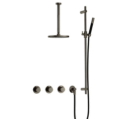Hotbath Cobber IBS70 inbouw doucheset - staafhanddouche - 20cm hoofddouche - 30cm plafondbuis - glijstang - Verouderd IJzer