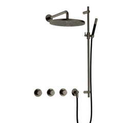 Hotbath Cobber IBS70 inbouw doucheset - staafhanddouche - 30cm hoofddouche - wandarm - glijstang - Verouderd IJzer