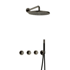 Hotbath Cobber IBS70 inbouw doucheset - staafhanddouche - 30cm hoofddouche - wandarm - wandhouder - Verouderd IJzer