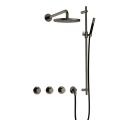 Hotbath Cobber IBS70 inbouw doucheset - staafhanddouche - 20cm hoofddouche - wandarm - glijstang - Verouderd IJzer