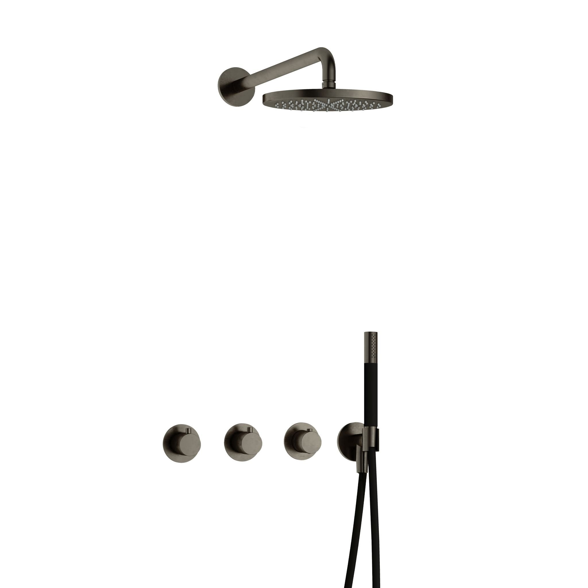 Hotbath Cobber IBS70 Regendoucheset inbouw - 38.5cm wandarm - 20cm ronde hoofddouche - staafhanddouche