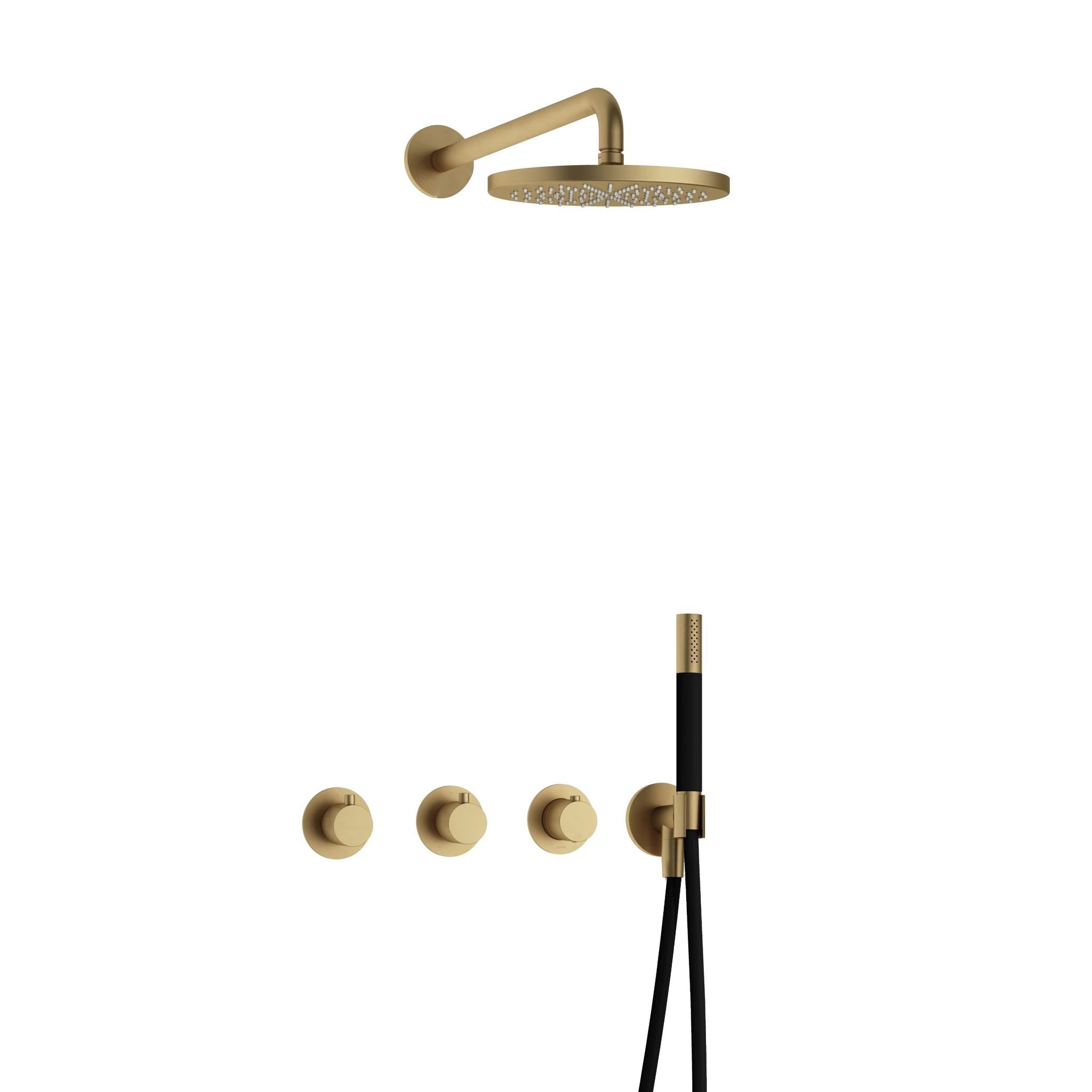 Hotbath Cobber IBS70 Regendoucheset inbouw - 38.5cm wandarm - 20cm ronde hoofddouche - staafhanddouche