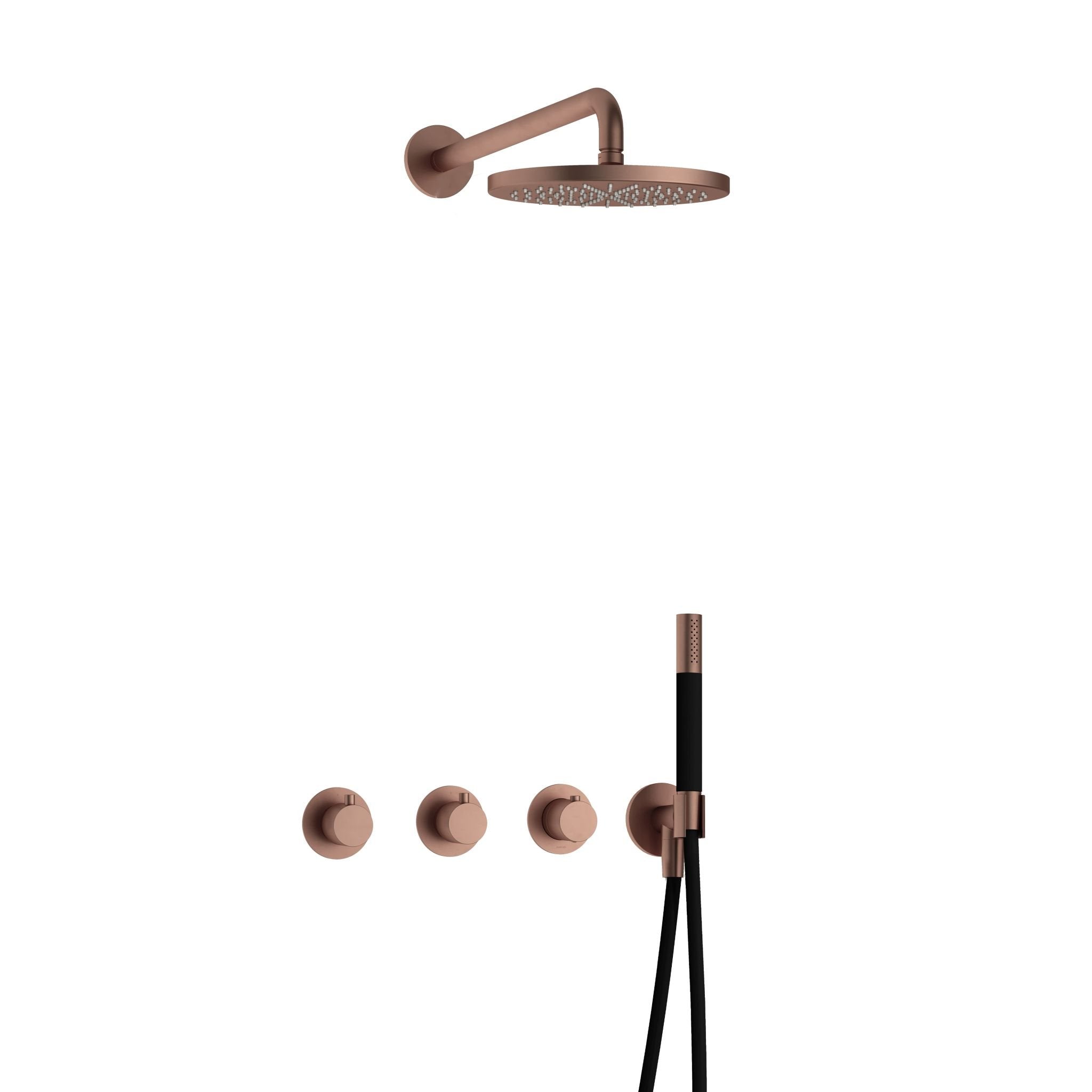 Hotbath Cobber IBS70 Regendoucheset inbouw - 38.5cm wandarm - 20cm ronde hoofddouche - staafhanddouche