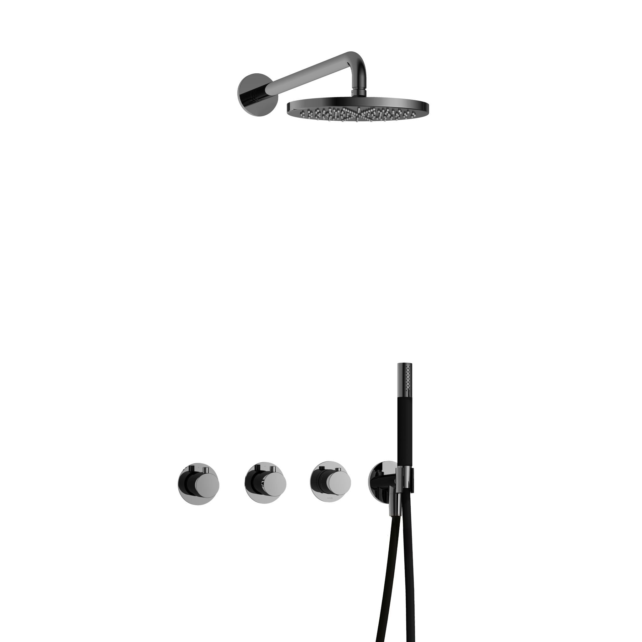 Hotbath Cobber IBS70 Regendoucheset inbouw - 38.5cm wandarm - 20cm ronde hoofddouche - staafhanddouche
