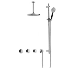 Hotbath Cobber IBS70 inbouw doucheset - ronde handdouche - 20cm hoofddouche - 15cm plafondbuis - glijstang - Chroom