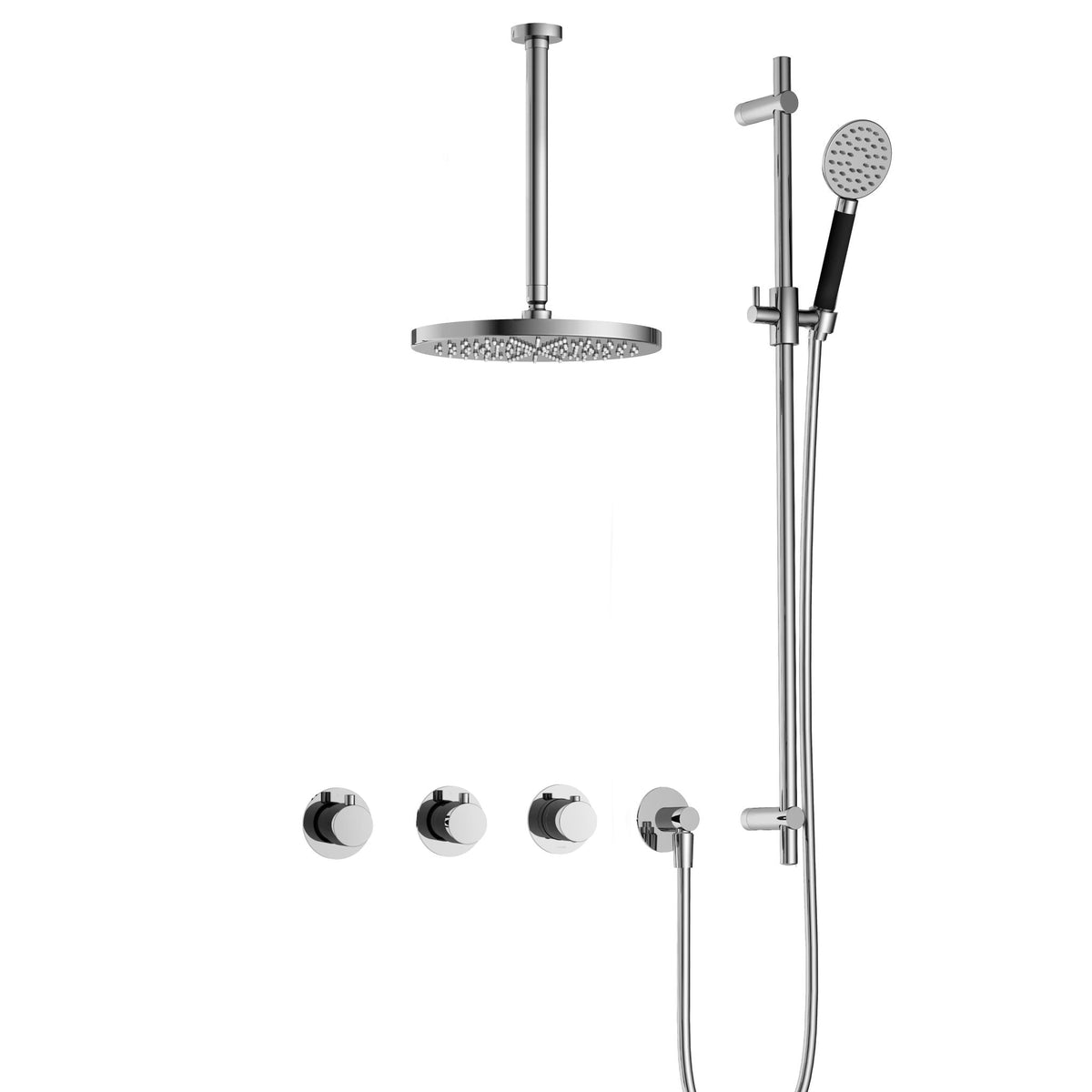 Hotbath Cobber IBS70 inbouw doucheset - ronde handdouche - 20cm hoofddouche - 30cm plafondbuis - glijstang - Chroom