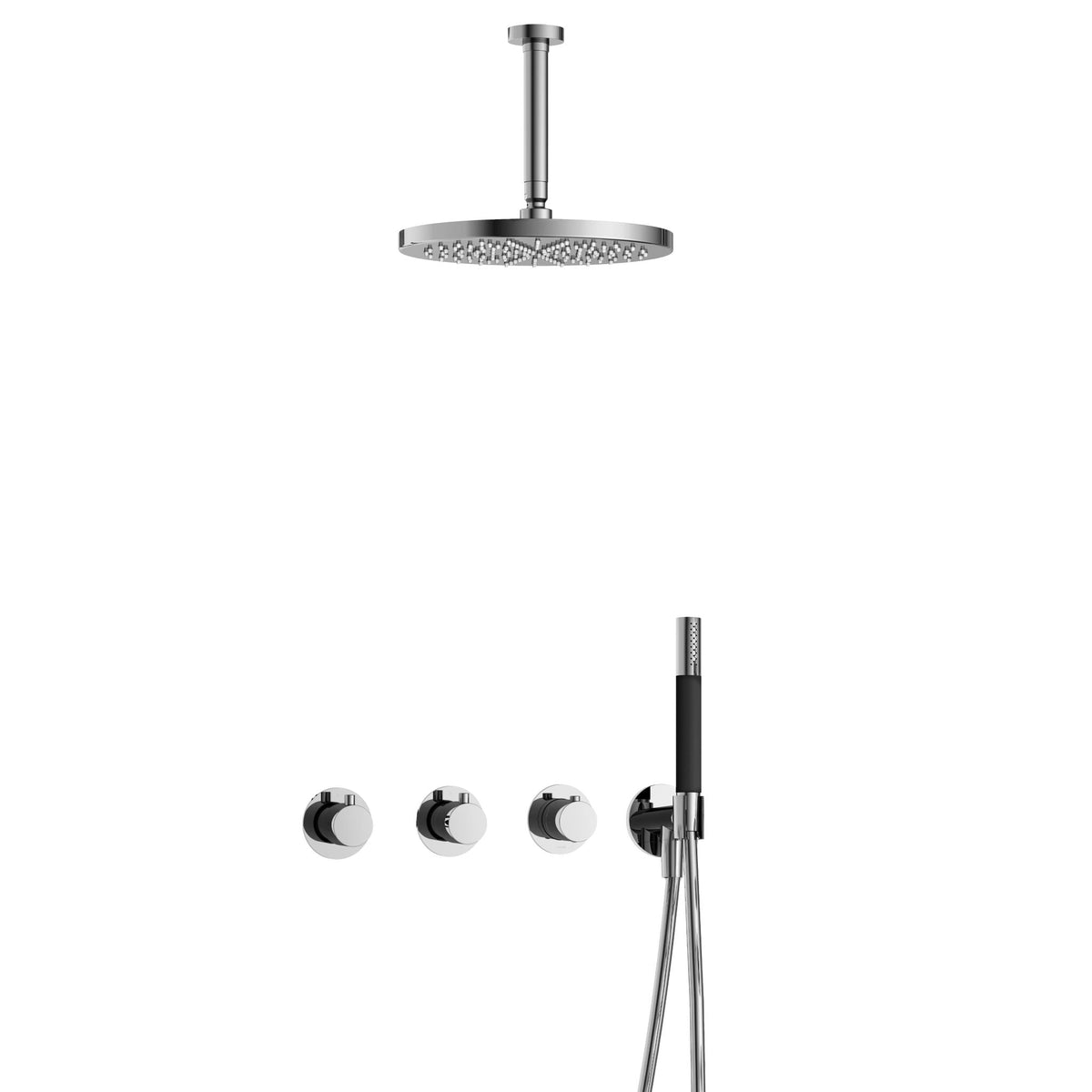 Hotbath Cobber IBS70 inbouw doucheset - staafhanddouche - 30cm hoofddouche - 15cm plafondbuis - wandhouder - Chroom