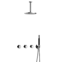 Hotbath Cobber IBS70 inbouw doucheset - staafhanddouche - 20cm hoofddouche - 15cm plafondbuis - wandhouder - Chroom
