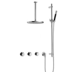 Hotbath Cobber IBS70 inbouw doucheset - staafhanddouche - 30cm hoofddouche - 30cm plafondbuis - glijstang - Chroom
