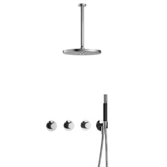 Hotbath Cobber IBS70 inbouw doucheset - staafhanddouche - 30cm hoofddouche - 30cm plafondbuis - wandhouder - Chroom