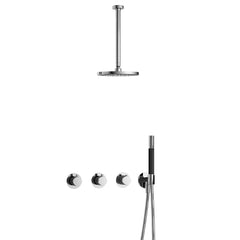 Hotbath Cobber IBS70 inbouw doucheset - staafhanddouche - 20cm hoofddouche - 30cm plafondbuis - wandhouder - Chroom