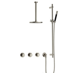 Hotbath Cobber IBS70 inbouw doucheset - staafhanddouche - 20cm hoofddouche - 30cm plafondbuis - glijstang - Geborsteld Nikkel