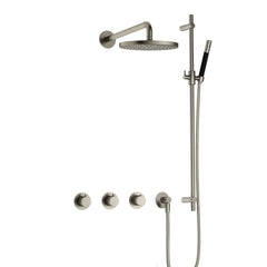 Hotbath Cobber IBS70 inbouw doucheset - staafhanddouche - 20cm hoofddouche - wandarm - glijstang - Geborsteld Nikkel