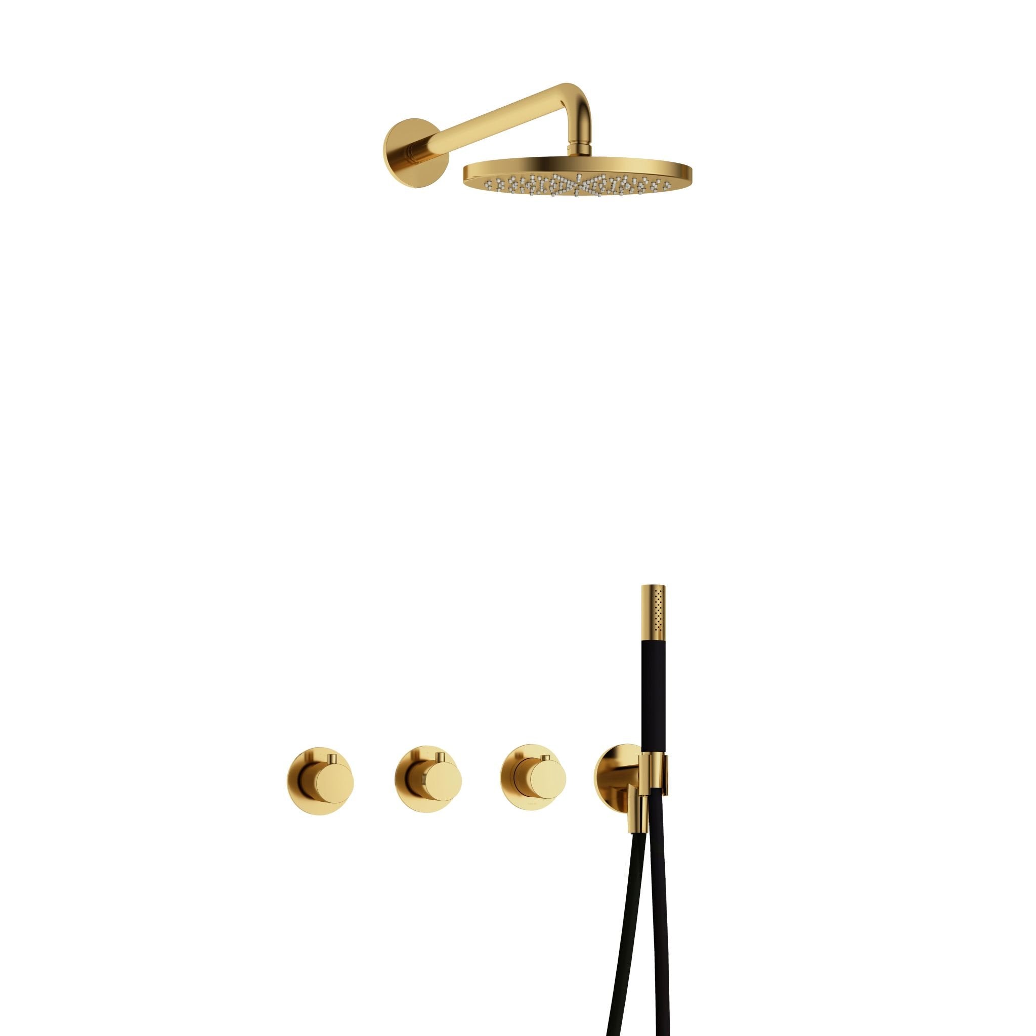 Hotbath Cobber IBS70 Regendoucheset inbouw - 38.5cm wandarm - 20cm ronde hoofddouche - staafhanddouche
