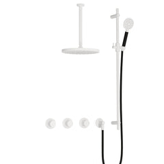 Hotbath Cobber IBS70 inbouw doucheset - ronde handdouche - 30cm hoofddouche - 30cm plafondbuis - glijstang - Mat Wit