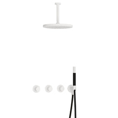 Hotbath Cobber IBS70 inbouw doucheset - staafhanddouche - 30cm hoofddouche - 15cm plafondbuis - wandhouder - Mat Wit