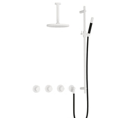 Hotbath Cobber IBS70 inbouw doucheset - staafhanddouche - 20cm hoofddouche - 15cm plafondbuis - glijstang - Mat Wit