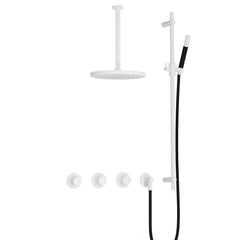 Hotbath Cobber IBS70 inbouw doucheset - staafhanddouche - 30cm hoofddouche - 30cm plafondbuis - glijstang - Mat Wit
