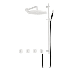 Hotbath Cobber IBS70 inbouw doucheset - staafhanddouche - 30cm hoofddouche - wandarm - glijstang - Mat Wit