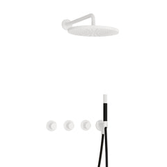Hotbath Cobber IBS70 inbouw doucheset - staafhanddouche - 30cm hoofddouche - wandarm - wandhouder - Mat Wit