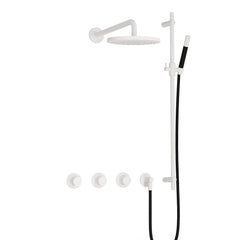 Hotbath Cobber IBS70 inbouw doucheset - staafhanddouche - 20cm hoofddouche - wandarm - glijstang - Mat Wit
