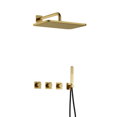 Hotbath Gal IBSGL70 inbouw doucheset met 2 stopkranen met gl106 - Geborsteld Messing PVD