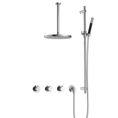Hotbath Cobber X IBSX70 inbouw doucheset - staafhanddouche - 30cm hoofddouche - 30cm plafondbuis - glijstang - Chroom