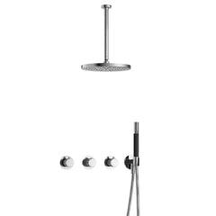 Hotbath Cobber X IBSX70 inbouw doucheset - staafhanddouche - 30cm hoofddouche - 30cm plafondbuis - wandhouder - Chroom