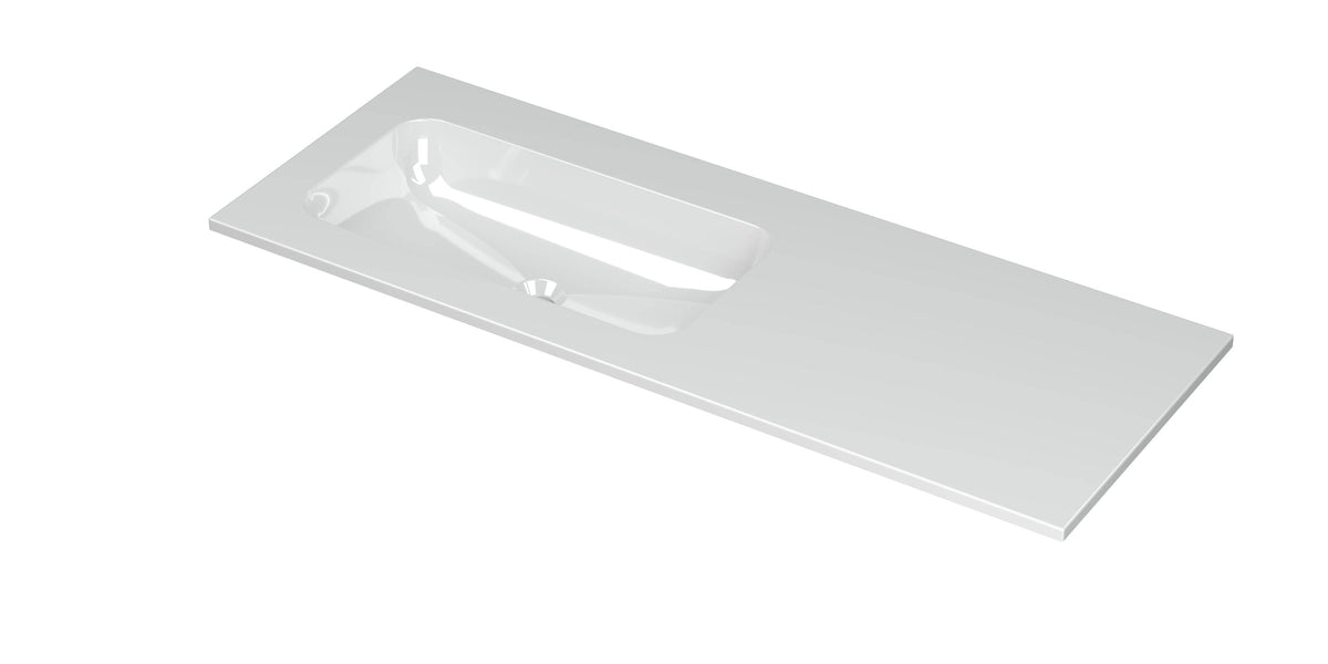Ink Aspekt meubelwastafel links 120x45cm - zonder kraangaten - Porselein - Glans Wit - 0207035