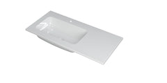 Ink Faktor Wastafel polystone links met 1 kraangat - Glans Wit - 100x45x1,5cm - 3407015