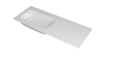 Ink Faktor Wastafel polystone links zonder kraangat - Glans Wit - 120x45x1,5cm - 3407024