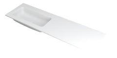 Ink Faktor Wastafel polystone links zonder kraangat - Mat Wit - 160x45x1,5cm - 3407244