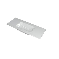 Ink Faktor Wastafel polystone midden met 1 kraangat - Glans Wit - 120x45x1,5cm - 3407061