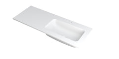 Ink Faktor Wastafel polystone rechts met 1 kraangat - Mat Wit - 120x45x1,5cm - 3407228