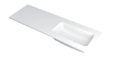 Ink Faktor Wastafel polystone rechts met 1 kraangat - Mat Wit - 140x45x1,5cm - 3407238