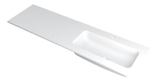 Ink Faktor Wastafel polystone rechts met 1 kraangat - Mat Wit - 160x45x1,5cm - 3407248
