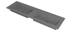 Ink Kraft dubbele meubelwastafel 160x45cm - 2 kraangaten - Quartz grijs - 3417384