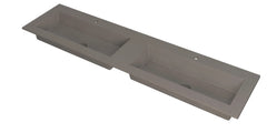Ink Kraft dubbele meubelwastafel 180x45cm - 2 kraangaten - Quartz Beton - 3417397