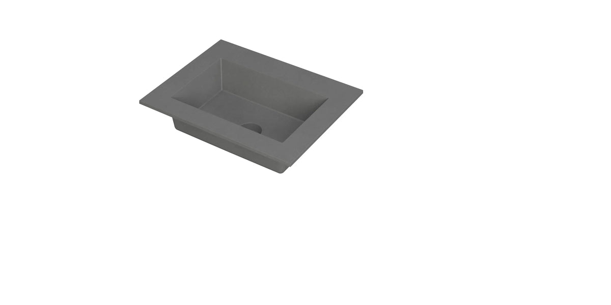 Ink Kraft meubelwastafel 60x45cm - zonder kraangat - Quartz grijs - 3417184