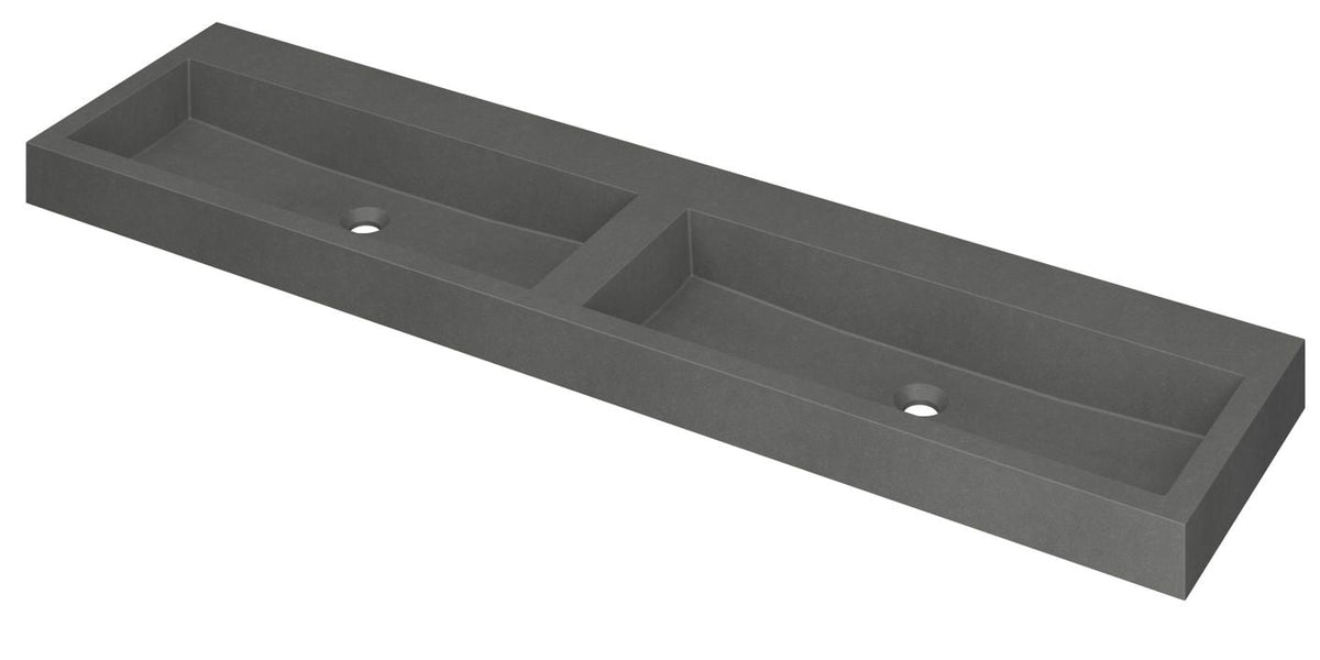 Ink Momento dubbele meubelwastafel 180x45cm - zonder kraangat - Quartz grijs - 3421170