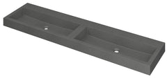 Ink Momento dubbele meubelwastafel 180x45cm - zonder kraangat - Quartz grijs - 3421170