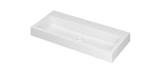 Ink Momento meubelwastafel 100x45cm - 1 kraangat - Polystone - Mat Wit - 3421331