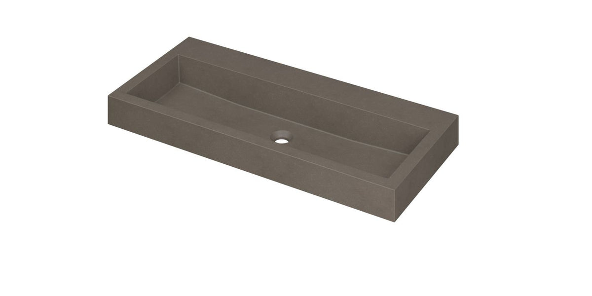 Ink Momento meubelwastafel 100x45cm - zonder kraangaten - Quartz Beton - 3421430
