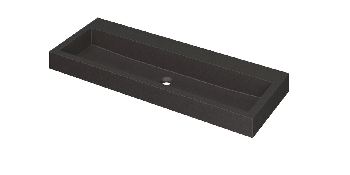 Ink Momento meubelwastafel 120x45cm - zonder kraangaten - Quartz zwart - 3421240